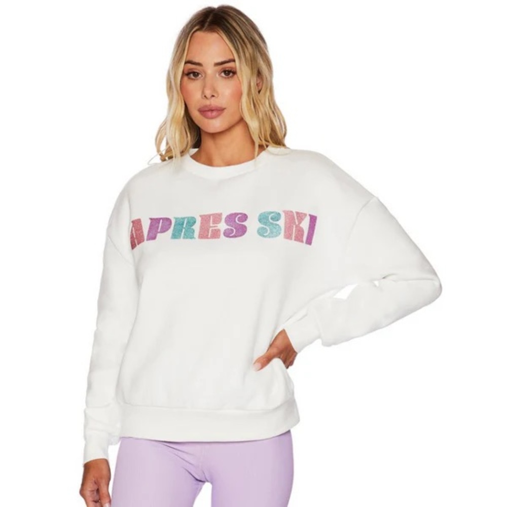 Beach Riot White Apres Ski Sweatshirt BRAND NEW - Picture 4 of 6